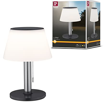 Paulmann 94309 Luminaria de sobremesa LED Solar Lillesol, luminaria exterior incl. 1x0,8 W regulable IP44 acero inox., plástico, metal, 3000 K