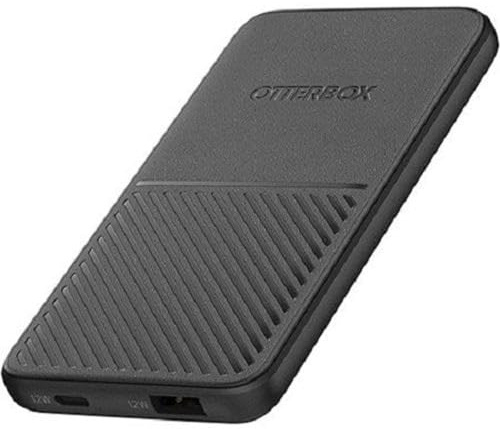 OtterBox Power Bank, 5000 mAh Portable Charger with USB-A 12W and USB-C 12W Output, LED Indicator, Slim, Durable Design with Drop Protection, Black