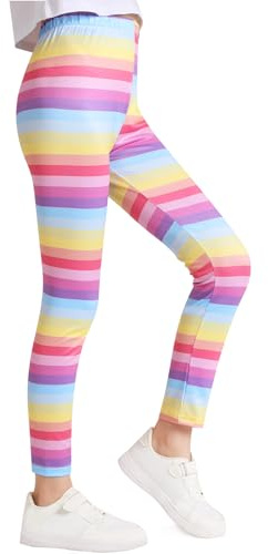 Charmi Mädchen Leggings Sporthosen Gymnastik Bunte Regenbogen 134-140 (Herstellergröße 140)