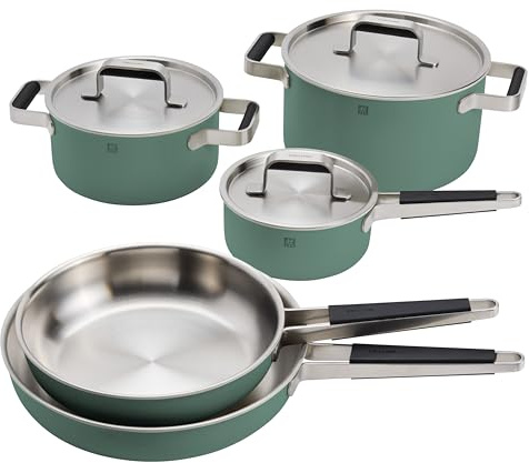 ZWILLING Pure 8-pc Stainless Steel Cookware Set, Green