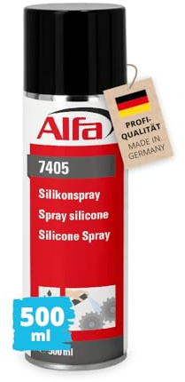 Alfa Silikonspray 500 ml – Hitzebeständiges Gleitspray & Schmiermittel | Profi-Qualität - Pflegendes Kontaktspray und Formentrennmittel - temperaturbeständig bis +250°C - schützt effektiv vor Frost