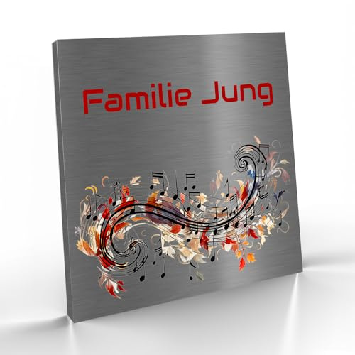 Jung Edelstahl Design V2A Edelstahl Türschild – Individuell bedruckbar | Hochwertiges Firmenschild, Büroschild oder Namensschild (Edelstahl, 100x100 mm)