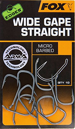 Fox Edges Armapoint Wide Gape Straight Hooks - 10 Karpfenhaken, Angelhaken zum Karpfenangeln, Haken für Karpfen, Boiliehaken