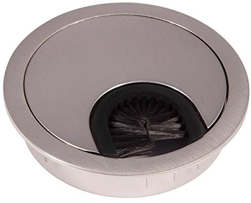 SOTECH 2 pezzi Passacavi in metallo acciaio inox Dimensione di foratura Ø 60 mm Scrivania con guarnizione antipolvere