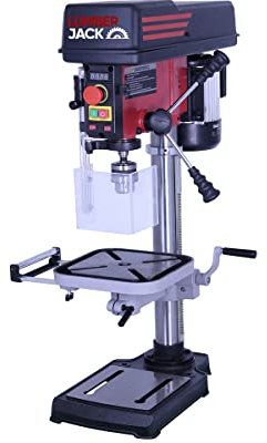 LUMBER JACK Pillar Drill Press Variable Speed Digital LED Display, 16mm Chuck Takes MT2, 550W Motor with Cast Iron Table Top Also Includes Cross Line Laser and Worklight