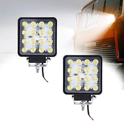 Froadp 48W Lampada da Lavoro a LED Faro Barra Luminosa Offroad Proiettori Impermeabile IP67 Luce di Retromarcia Set Fari Supplementari per Moto Camion Trattore SUV UTV ATV (2 Pezzi)