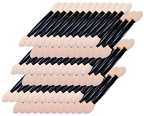 100 Stück Lidschatten-Pinsel, Einweg-Lidschatten-Applikatoren, doppelseitig, Schwamm, Augen-Make-up-Pinsel, Latex-Baumwolle, Lidschatten-Sticks, Make-up-Werkzeuge für Frauen und Mädchen