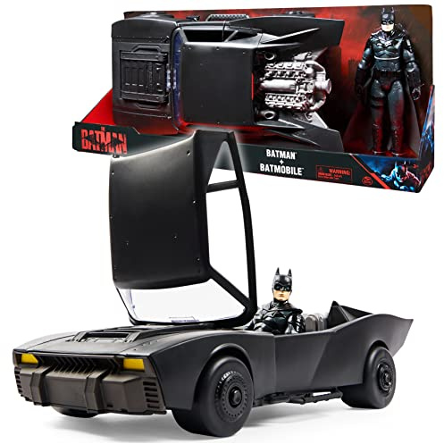 Batman The Batman authentisches Batmobile (55cm Länge) mit sich öffnendem Verdeck und 30cm Batman-Actionfigur zum Batman-Kinofilm