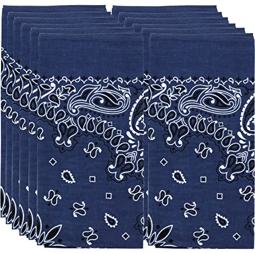 MW Watersports Cotton Bandanas, Bulk 48 Pack - Ideal for Men and Women - Classic Western Paisley Design, Large Dimensions - Use as a Cute Hair Tie,Headband, Cool Handkerchief, Cowboy Costume and More