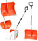 KADAX Pelle à neige avec poignée en aluminium, 50 x 141 cm, Pelle à neige avec poignée ergonomique, Pelle à neige en plastique avec ferrure en aluminium (Orange)