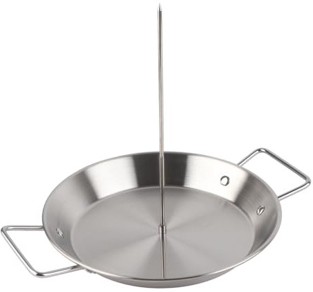 Support à Brochettes pour Barbecue en Acier Inoxydable, 3 Pointes Amovibles, Support de Cuisson Polyvalent avec Poignées Pratiques, Convient à la Plupart des Fours et Grills