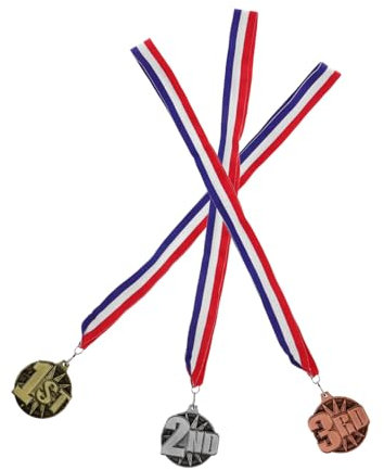 GAROZATION 3stücke Teiliges Sportmedaillen Metall Auszeichnungen Für Wettbewerbe Sportveranstaltungen Und Ehrungen Geeignet Für Schüler Und Teilnehmer An Sporttagen