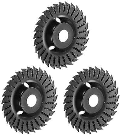 sourcing map 3Pcs Wood Carving Disk 5 Carbon Steel Cutting Grinder Wheel Shaping Disc with 7/8 Arbor for Woodworking Sanding Polishing Carving