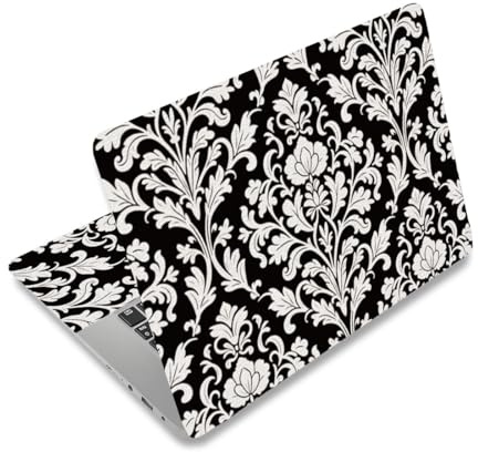 PLIGREAT Retro Flores Laptop Skin Pegatinas Reutilizables Netbook Skin Pegatinas de Vinilo para PC Cubierta de Teclado Universal 12 13 13.3 14 y 15 pulgadas Protector de Pantalla para Portátiles
