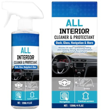 Limpiador de tapicería de coche | Spray limpiador de cuero de coche de 120 ml, accesorios de automóvil para debajo del asiento, hogar, tablero, techo, garaje, golf, camión, techo, convertible