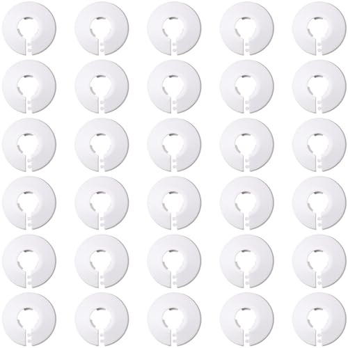 Heizungsrohr Rosette 30er Set - Heizkörperrosette für Heizungsrohre, Rohrabdeckung mit Clip-System, Heizungsrohr Verkleidung für Wand & Boden
