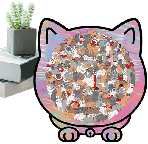 Puzzles avec Motif Chat pour Adultes - Décoration Créative avec Cadre Photo, Puzzle de 135 Pièces en Bois avec Boîte de Rangement | Pour Jeu Famille Amoureux des Animaux Décoration Salon
