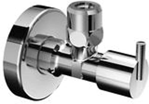 SCHELL 053900699 Eckventil , Eckregulierventil PINT , DIN Ventil mit Design-Griff, Körper Messing, Griff Kunststoff, Konus-Quetschverschraubung mit Längenausgleich , DN 15G 1,2AG x DN 10G 3,8AG, Chrom