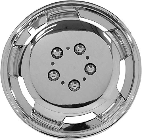 Streetwize SWUX104 Chrome Deep Dish Wheel Cover Set - 15 in. Hubcap, ABS/PP Decorative Wheel Trim | Automotive Exterior Car Accessories