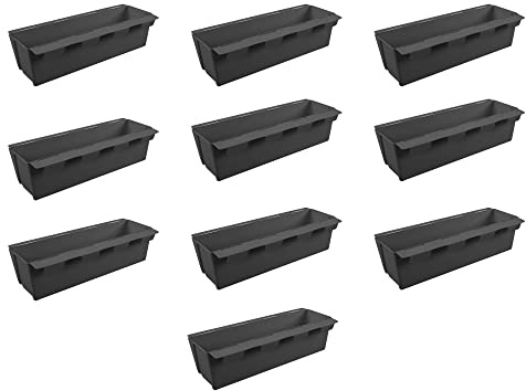 ARTECSIS Paletten Blumenkasten 10er Set Anthrazit Pflanzkasten Einsatz Europalette 37cm