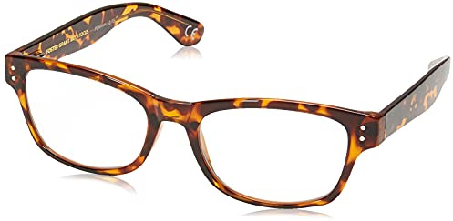 Foster Grant Conan Multifocus Rectangular Reading Glasses, Tortoise/Transparent, 53 mm + 3