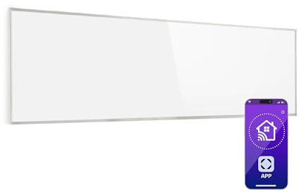 Klarstein Radiateur Infrarouge Mural Intelligent, Chauffage Infrarouge 300W, Panneau Chauffant APP Mobile, Radiateur Electrique Extra Plat, Salle de Bain, Sans CO2, Faible Conso d'Energie