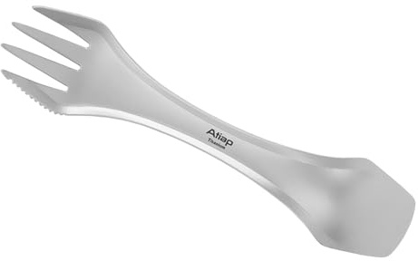 ATiAP Fourchette cuillère 3 en 1 en titane multifonction pour randonnée, camping