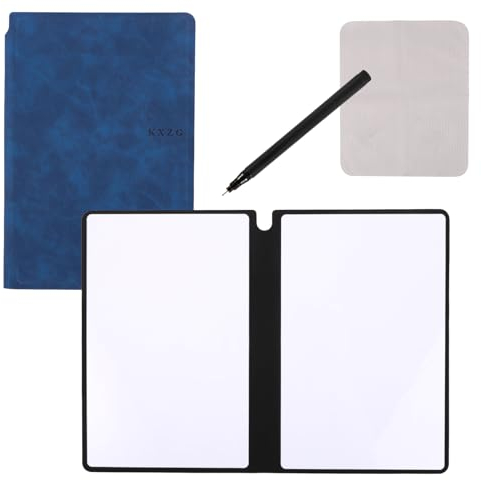 Dry Erase Notebook, 24 x 16,5 cm Wiederverwendbares Trocken Abwischbares Notizbuch Löschbares Notizbuch Whiteboard-Notizbuch für Unternehmen Zuhause Büro (Tiefblau)