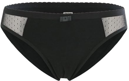 ENDAST DIE All reglerade trosor med spets medelstark blödning ekologisk bomull tvättbar och absorberande menstruationsunderkläder – svart – storlek 44–46