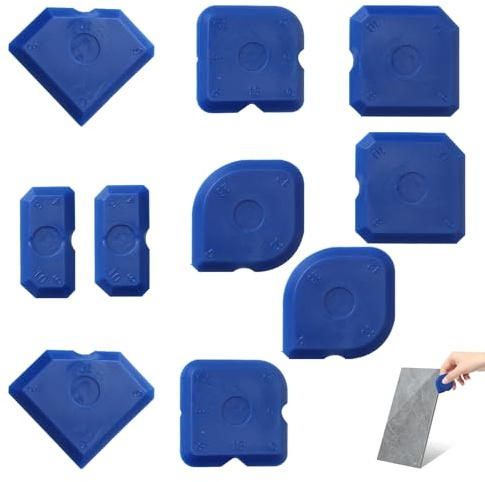 10PCS Professional Blue Silicone Sealant Smoothing Tool Kit | Reusable Caulking Tool, Professional Silicone Smoothing Tool, Washable, For Kitchens Bathrooms and Home DIY Projects