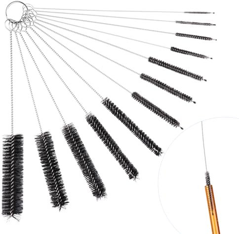 Moendergo 12 PCS Bottle Brushes, Long Bottle Cleaning Brushes Set, Nylon Straw Cleaner Pipe Brushes for cleaning, Drinking Straw, Wine Bottle, Cup, Pipes, Keyboard
