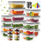 TOSUTO 24 Pezzi Contenitori Ermetici per Alimenti,Contenitori per Alimenti con Coperchio,Senza BPA,Materiali di Sicurezza PP,per Dispensa,Credenza,Sicuro nel Microonde e Lavastoviglie