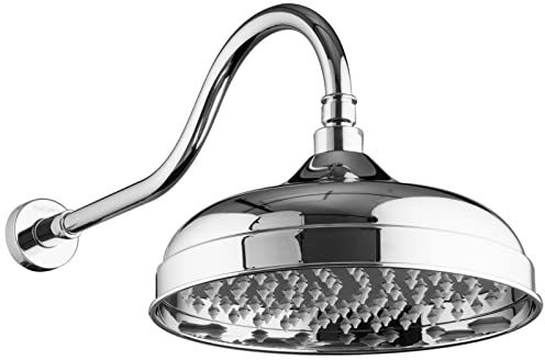 PaulGurkes Kopfbrause 25cm Nostalgie Regendusche mit Wandarm Retro