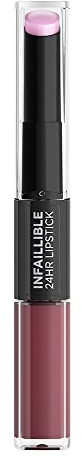 L'Oréal Paris Infaillible 2-Step 209 Violet Parfait Lipstick for 24 Hours Full Lips with Moisturising Lip Balm