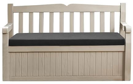 Sapphire Collection Premium Outdoor Bench Seat Pad | Water Resistant Cushion for Iceni & Eden Storage Benches 128x50cm | Comfortable Patio Furniture Swing Bench Pads (Black)