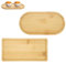 EXIN DEHCEN 2 Pièces Plateau en Bambou, Petit Plateau Decoratif Assiette Bambou de Stockage Service Bois pour Nourriture, Tasses, Bijoux, Pots de Fleurs, Café, Biscuit (Ovales, Rectangulaire)