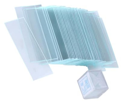 GARVALON Mikroskop-objektträger Und Quadratische Deckgläser Für Optische Mikroskope 50 Stück Leere Objektträger Mit 100 Stück Deckgläser