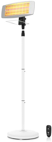 Brandson - Heizstrahler mit Fernbedienung Outdoor Indoor - Elektro Infrarot Terrassenheizstrahler - 3 Leistungsstufen Heizelemente - LED Power Indikator - Wandhalterung - Balkon Garten Terrasse