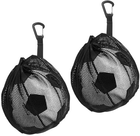 Ziyonix 2 Pezzi Sacchetti a Rete per Pallone, Borsa per Rete da Basket, Borse per Palloni Portatile con Coulisse, Borsa da Zaino con Moschettone per Palloni da Calcio Basket Tennis Pallavolo