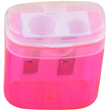 Anspitzer Mit Behälter, Spitzer Mit Dose, Klein Anspitzer Dicke Und Dünne Stifte, Doppelloch-Bleistiftspitzer Und Manueller Pencil Sharpener,Oval Spitzer Für Schule Büro, Schule Zubehör (Rosa)