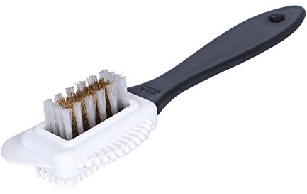 Kaps Brosse de Qualité pour Nettoyer Les Chaussures, Brosse Multifonction à 4 Côtés pour Le Nubuck et Le Daim, Poils en Nylon et Laiton