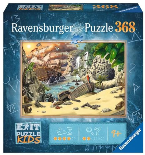 Ravensburger EXIT Puzzle Kids - 12954 The Pirate Adventure - 368 bit pussel för barn från 9 år och uppåt, barnpussel