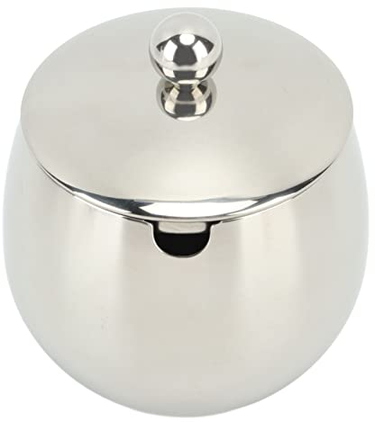 Haofy Große Zuckerdose aus Edelstahl, Gewürzdose mit Deckel, Aufbewahrung für Salz, Süßigkeiten, Kaffee, Spülmaschinenfest, Zucker, Salz, Gewürze, Milchkännchen, Süßstoff (Silber)