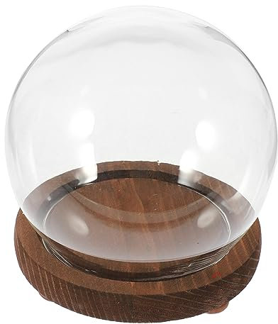 Warmhm Spherical Glass Cover Ornaments for Small Display Case Glass Dome Base for Air Plant Plant Display for Home Decor and Creative
