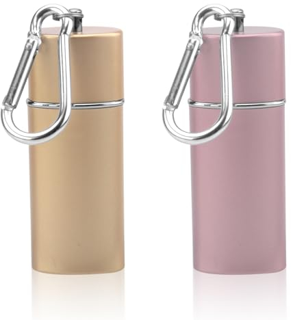 HENGBIRD Posacenere Portatile, Posacenere Tascabile Viaggi Mini Posacenere da Sigaretta con Portachiavi Uso per Interno Esterno (Oro e Oro Rosa)