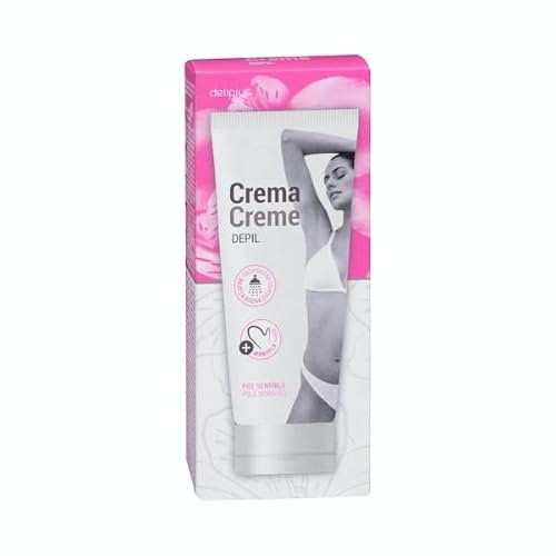 Crema depilatoria mujer para el cuerpo Deliplus piel sensible bajo la ducha incluye manopla.