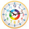 Kiddus Horloge Murale Éducative pour Enfants, Garçon, Fille. Diamètre 30 cm.Time Teacher Analogique avec Exercices. Mécanisme en Quartz Silencieux. XL Bois FRANÇAIS