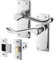 EAI Polished Chrome Victorian Scroll Door Handle Latch Set | 1 Pair of Internal Lever Handles on Backplate & Latch (64mm)