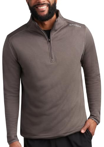Spyder Mens Quarter Zip Pullover Sweatshirt - Athletic Fleece Sweater Quarter Zip Pullover Men - Mock Neck Sweatshirt for Men, Polar Zip, M
