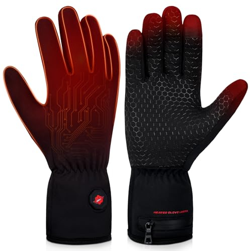 Dr.warm Winter Beheizbare Handschuhe Wiederaufladbar, Beheizte Handschuhe Touchscreen mit 3 Heizstufen für Camping, Skifahren, Klettern, Radfahren, M